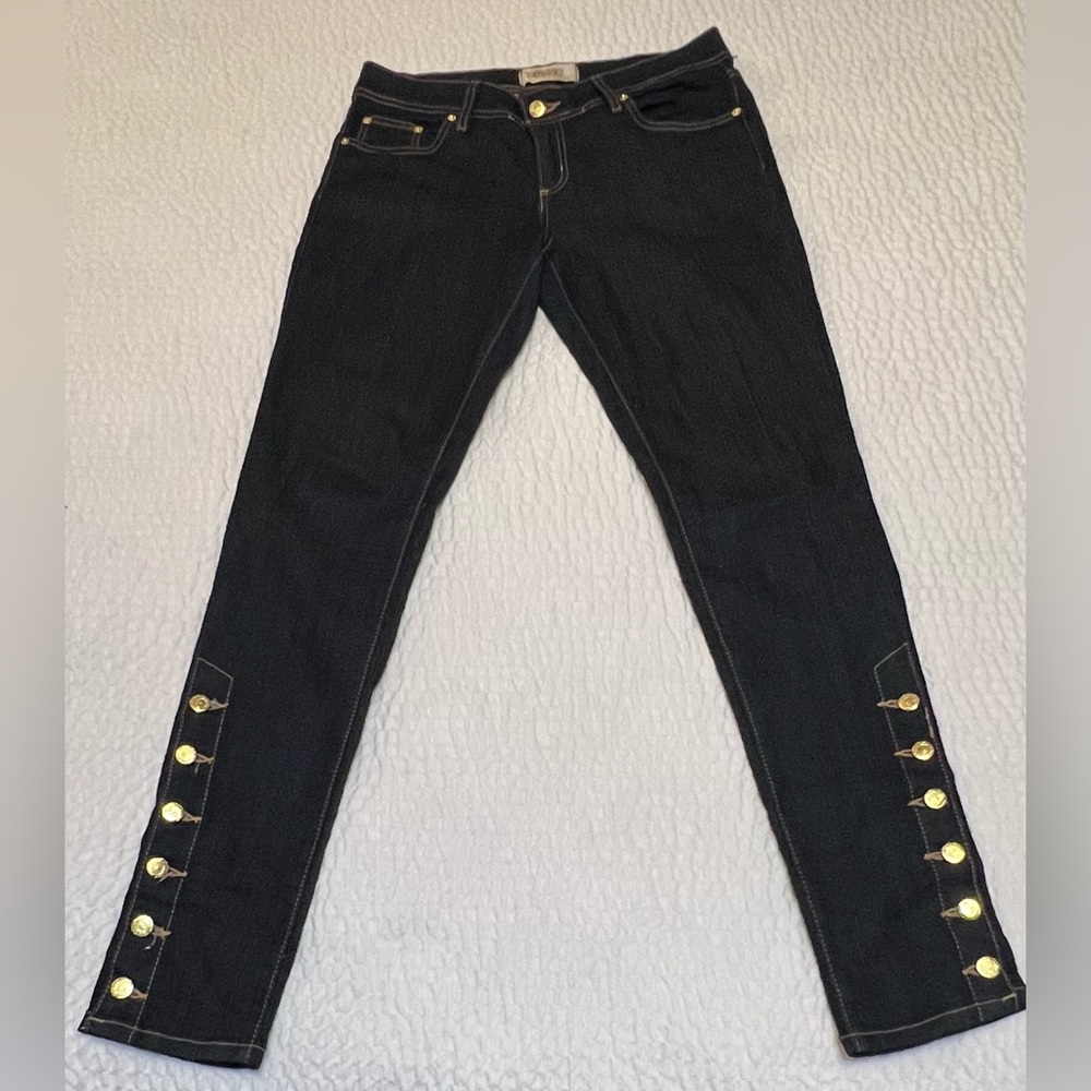 👖 encore Denim Snap Button Ankle Jeans